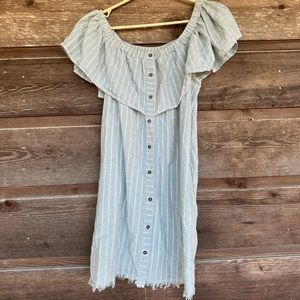 Umgee Sea foam green/gray & off the shoulder mini dress